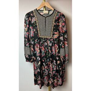 Dixie Black Floral Dress Made in Italy Sz. S